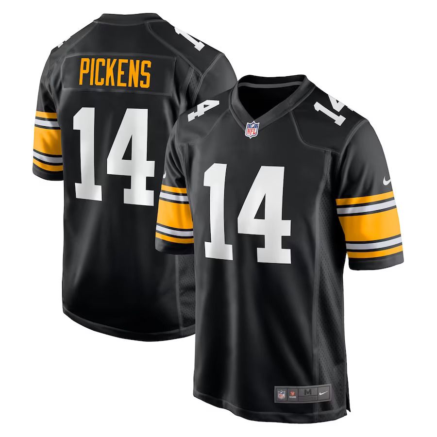 Men Pittsburgh Steelers 14 George Pickens Nike Black Alternate Game Player NFL Jersey